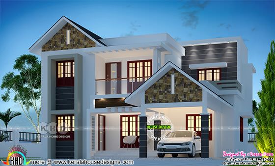 1790 sq-ft 4 BHK modern house plan 1790 sq-ft 4 BHK modern house plan