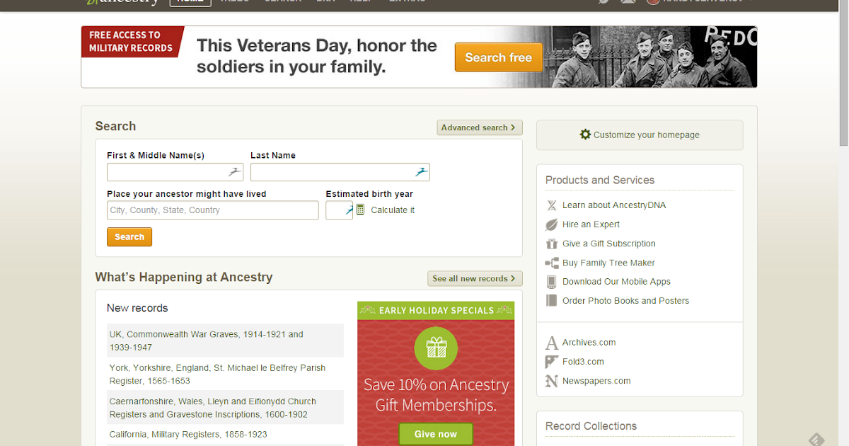 genea musings new ancestry com home screen and banner