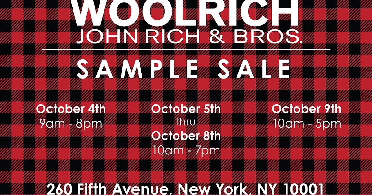 fashionably petite Woolrich Sample Sale 10/4 10/9/16