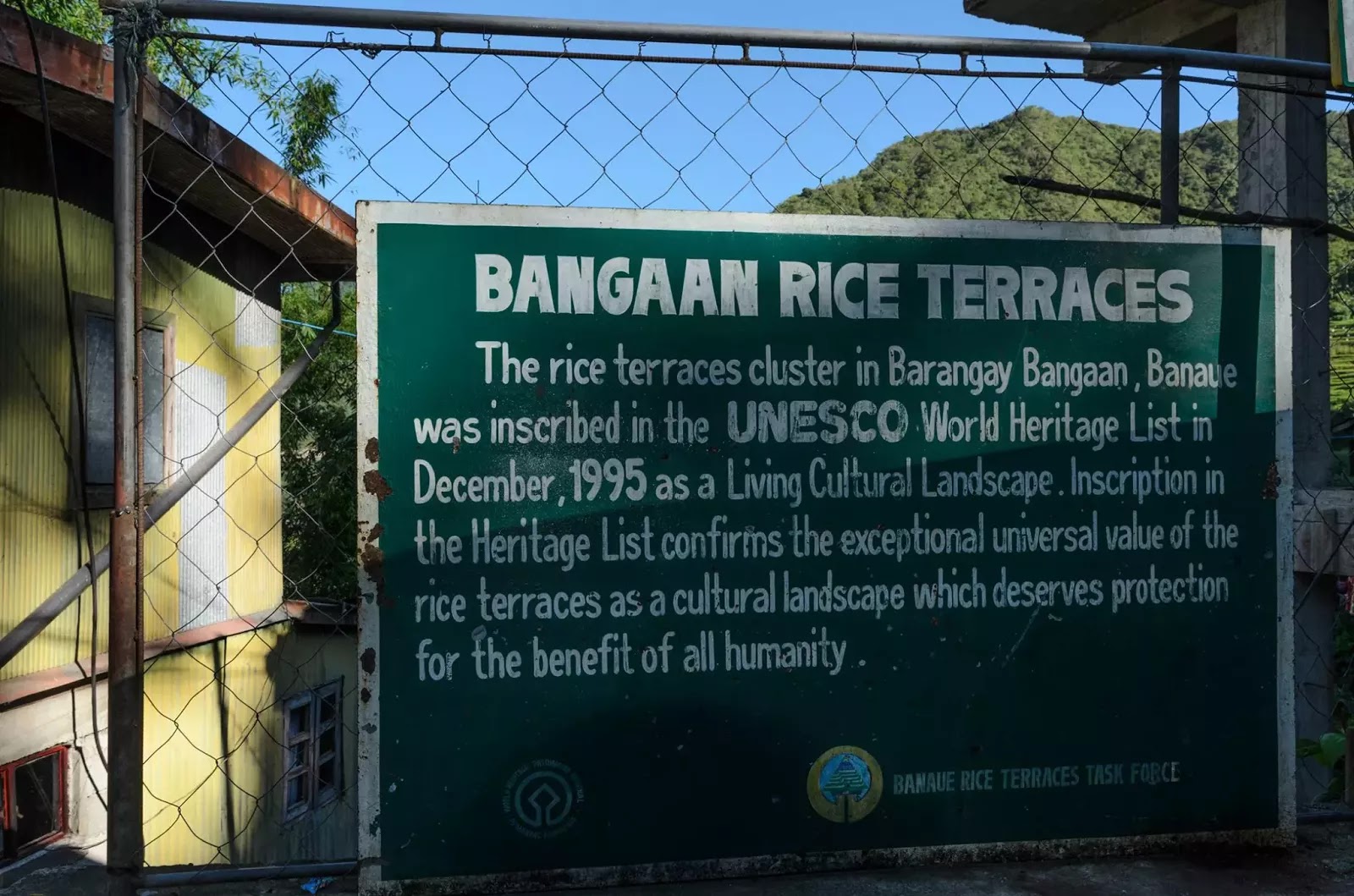 Bangaan Rice Terraces UNESCO World Heritage List Marker 8th Wonder Ifugao Cordillera Administrative Region Philippines