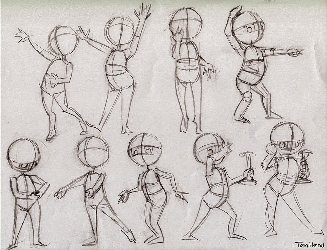 Как нарисовать мультяшные позы