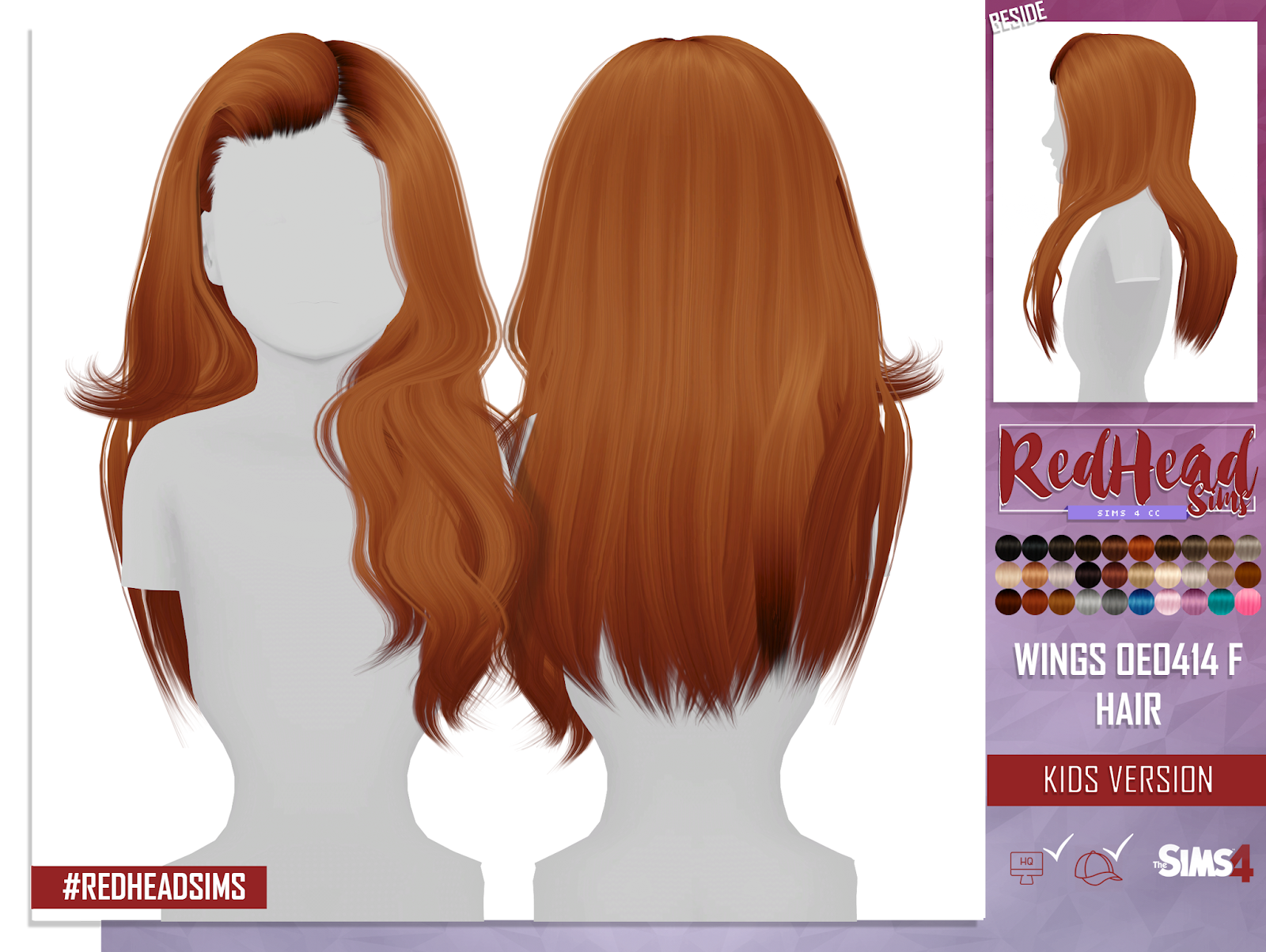 WINGS OE0414 F HAIR KIDS VERSION REDHEADSIMS CC