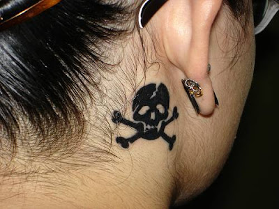 Tatuaje de calavera en el cuello