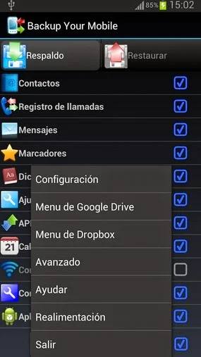 Aplicaciones gratis – Aplicación para crear una copia de seguridad de mi teléfono Android
