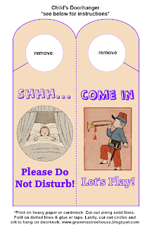 The Graphics Diva: Free Craft Project: Printable Child's Doorhanger