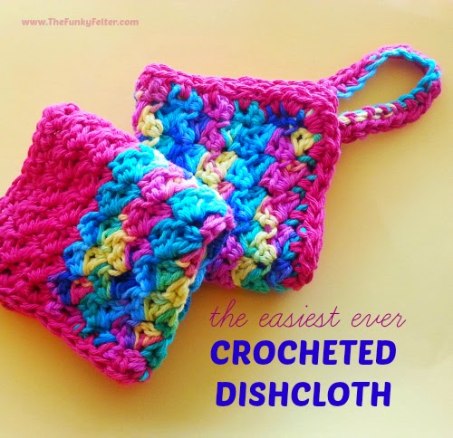 FREE quick and easy crocheted dishcloth pattern by the funky felter