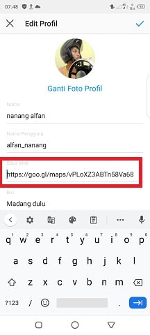 Cara membuat link google maps di Instagram