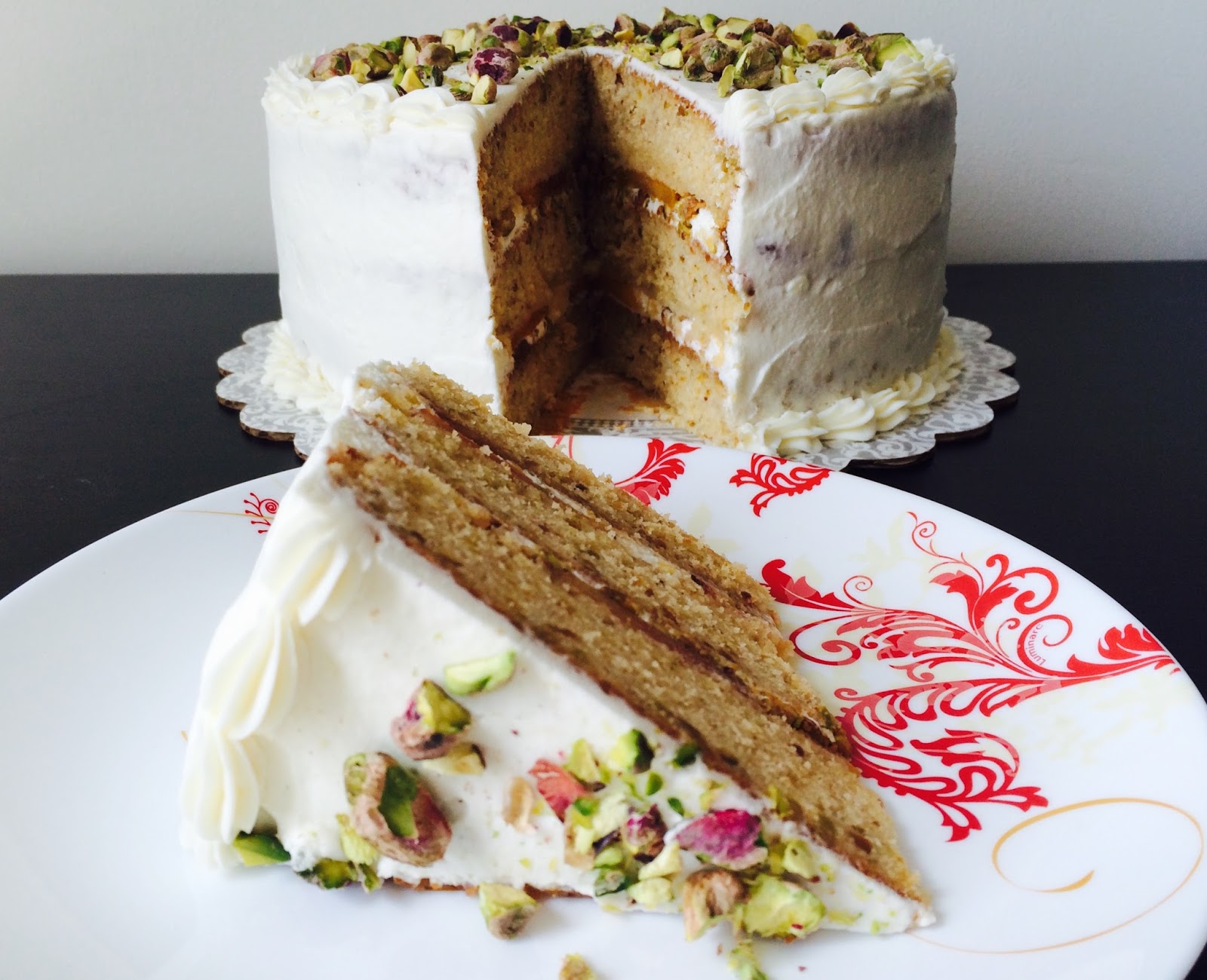 Everybunny Loves Food Pistachio Apricot Layer Cake
