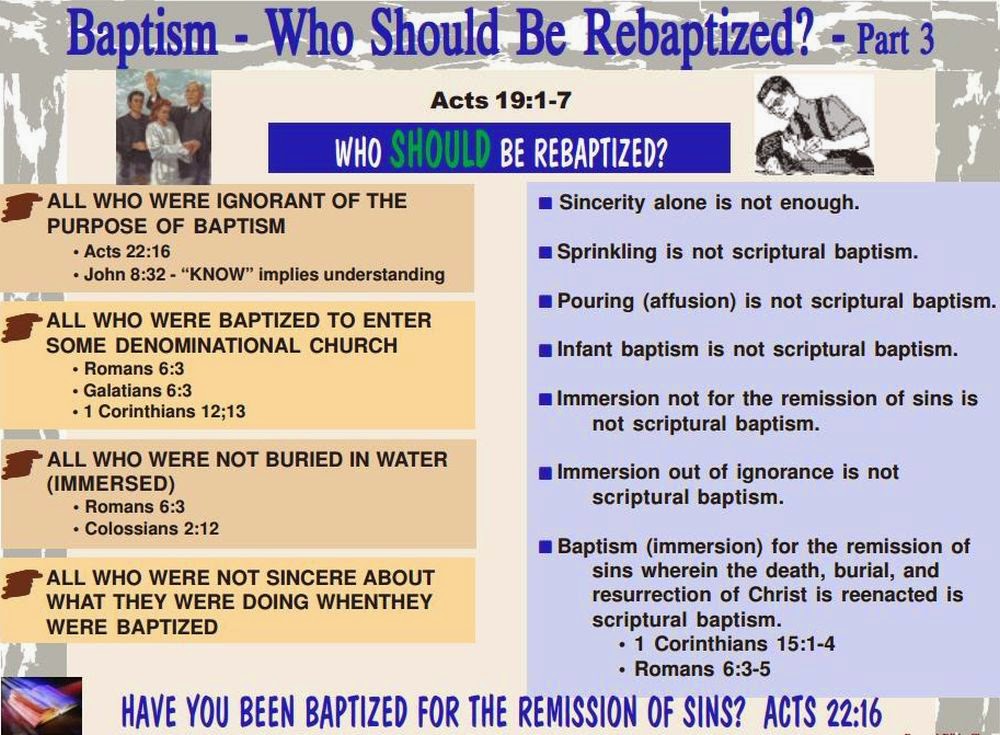 SCRIPTURES WEEKLY Is ReBaptism Important?