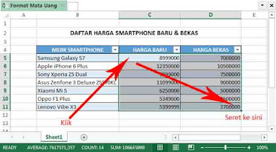 mengatur angka sebagai mata uang di excel