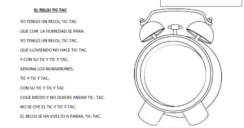 Tac Suena El Reloj Tic Tac Tic Tac Cancion Reloj Canciones De Tic