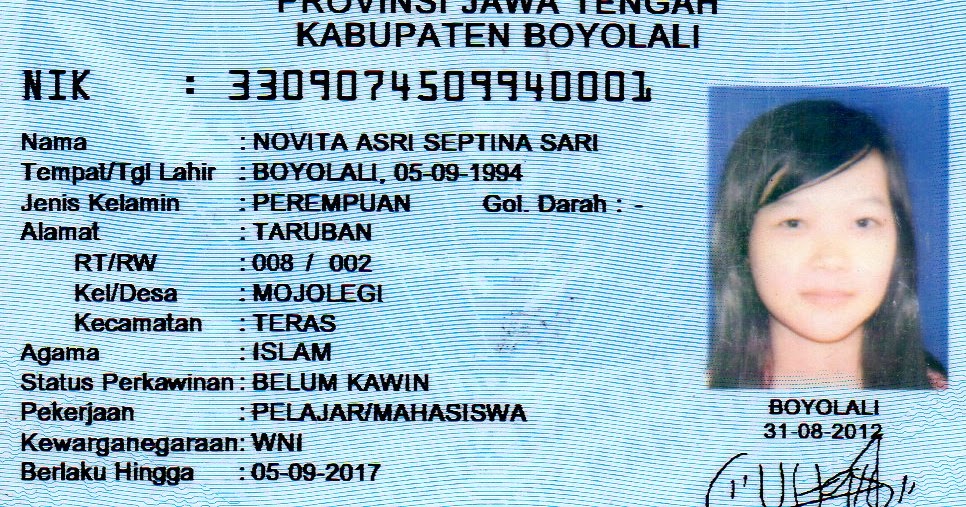 Contoh E Ktp Terbaru - Contoh Jol