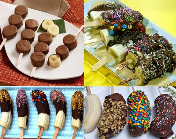  Cemilan  Sehat Untuk Anak  Resep Es Pisang Coklat Stik 