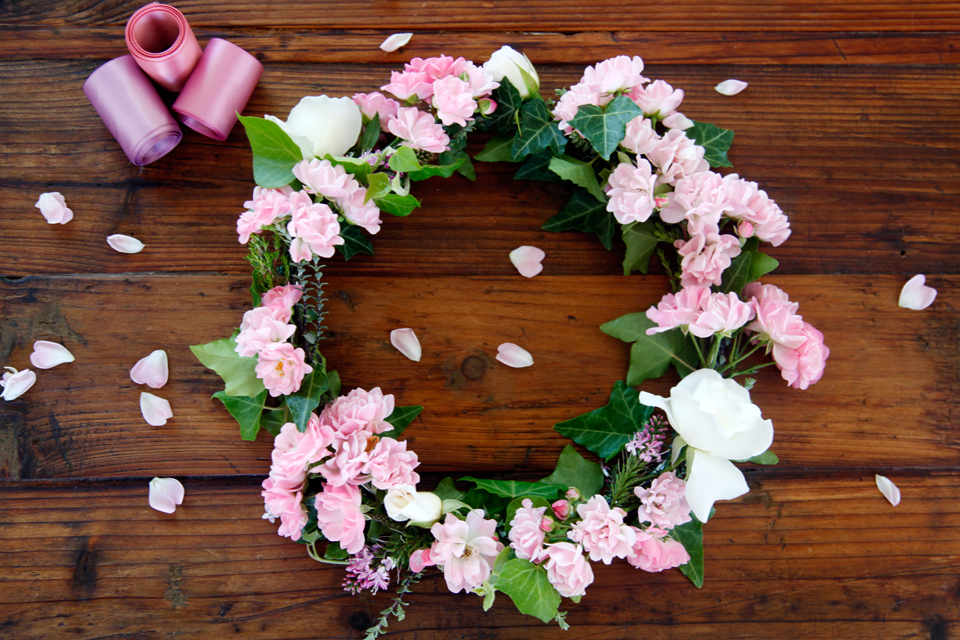 Creativity Unmasked DIY Gathered Fresh Flower Crown + Floral
