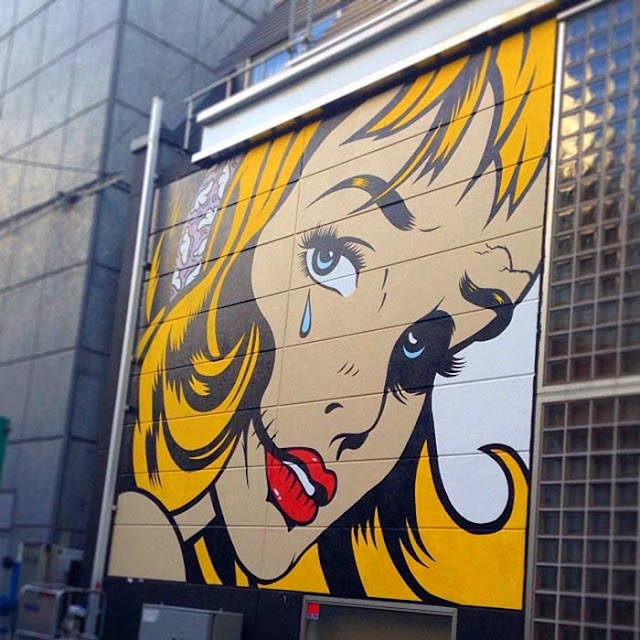 New Street Art Piece By British Stencil Artist D*Face in Shibuya, Tokyo, Japan. 1