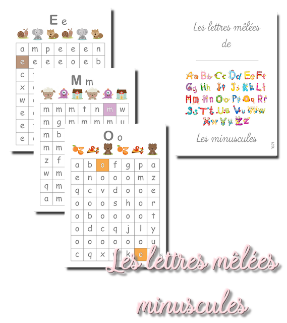 La maternelle de Laurène Les lettres mêlées majuscules , minuscules