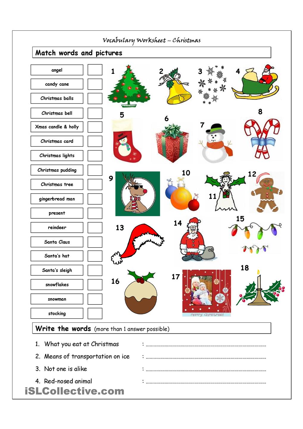 Worksheet Christmas English At Lernforum Chur Worksheet Christmas English At Lernforum Chur