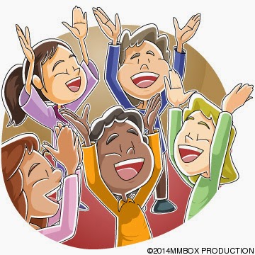 Children singing and praising