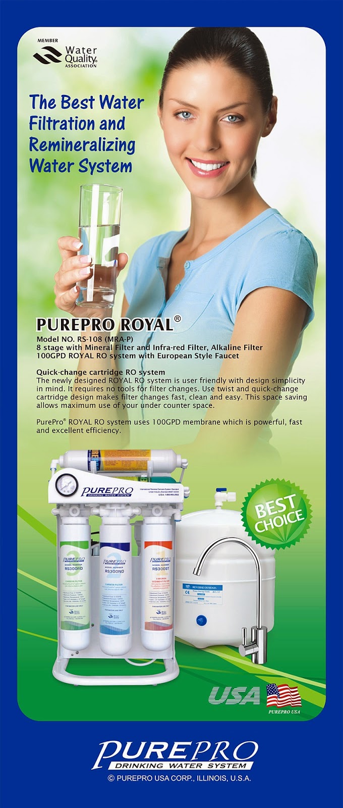 PurePro Royal ®  RS-108  Reverse Osmosis Water Purification System