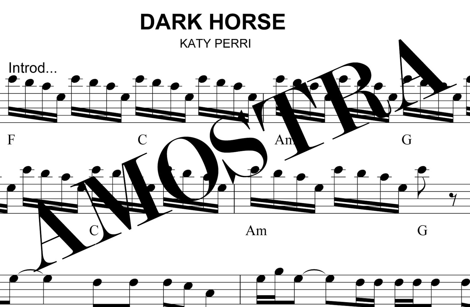 Partitura Dark Horse (Katy Perry)
