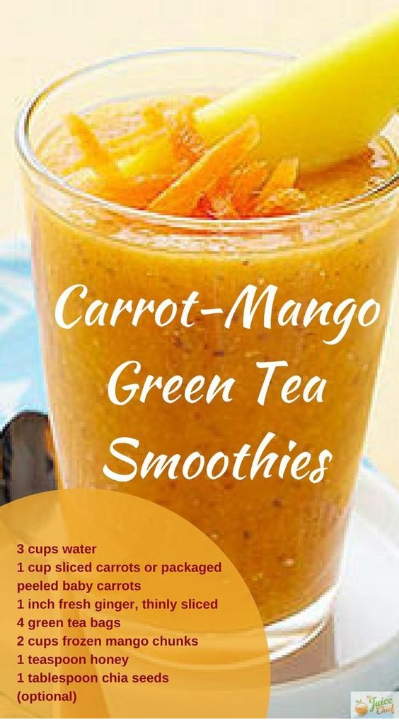 Carrot-Mango-Green Tea Smoothies