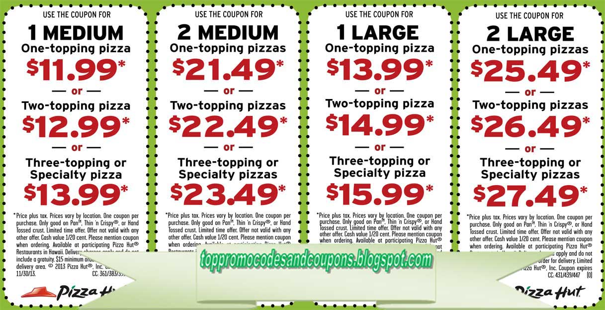 Free Promo Codes and Coupons 2023 Pizza Hut Coupons