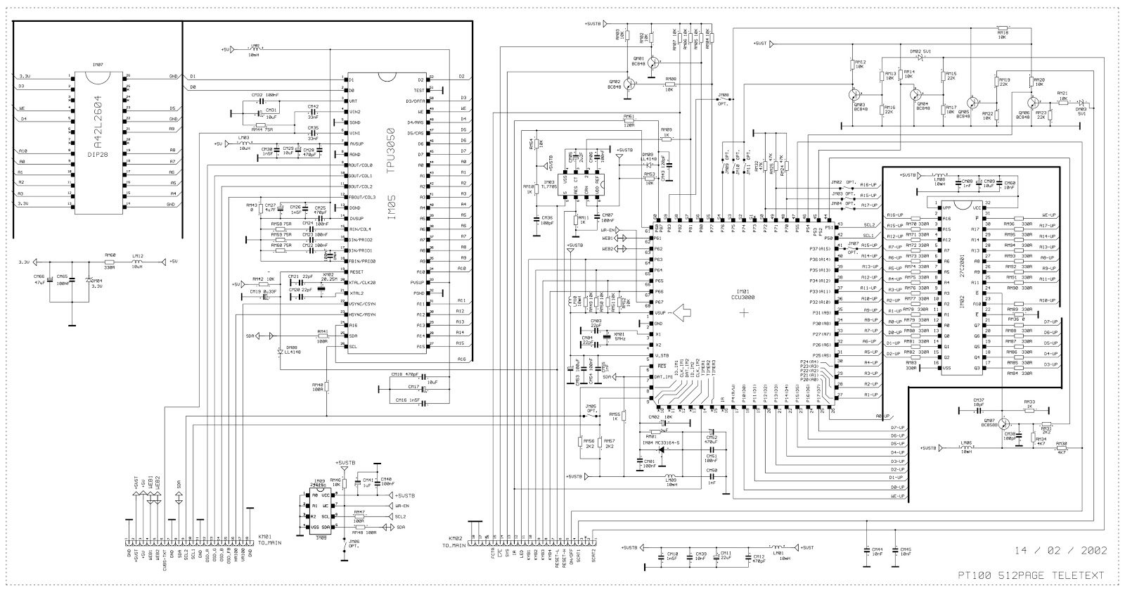 Schematic Diagrams: Profolio PT100 – 100Hz CTV – Circuit diagram