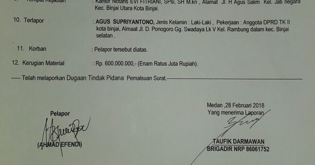 Sengketa Pemalsuan Tanda Tangan Akte Sewa Menyewa Kantor Partai Gerindra Binjai Topinformasi Com