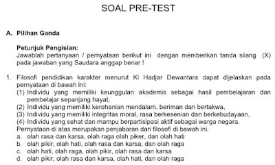 Soal Dan Kunci Tanggapan Pretest Diklat Pendampingan Kurikulum 2013 Untuk Guru Garpedia