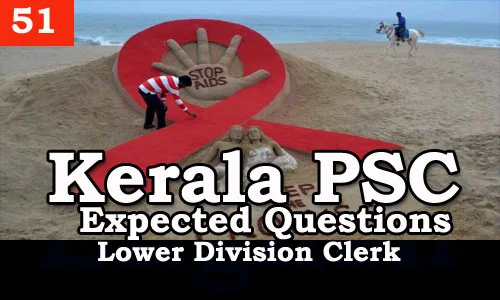 Kerala PSC - Expected/Model Questions for LD Clerk - 51