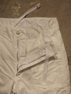 Engineered Garments "Fatigue Short in White 20's Cotton Twill"