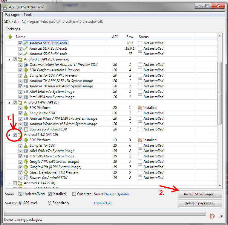 android studio icon labels