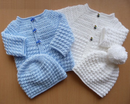 Crochet Baby Glitz Coat-Hat (Free Pattern)