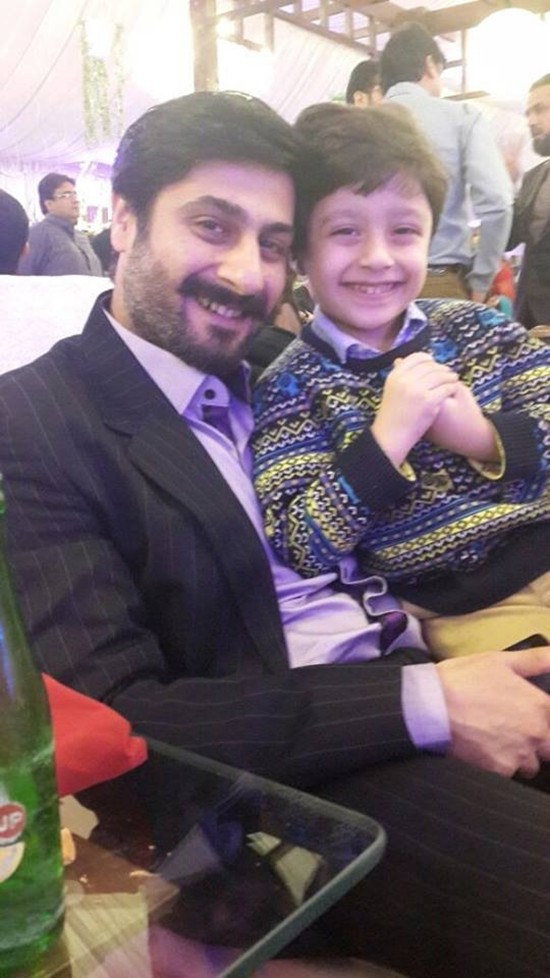 Kamraan Jeelani with his son