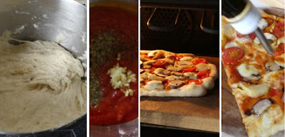 Zubereitung Pizza mit Artischocken und Champignons