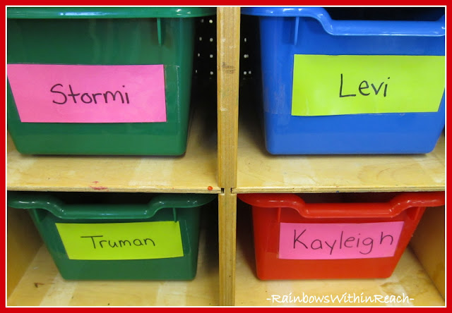 photo of: Individual Student Bins for Classroom Organization