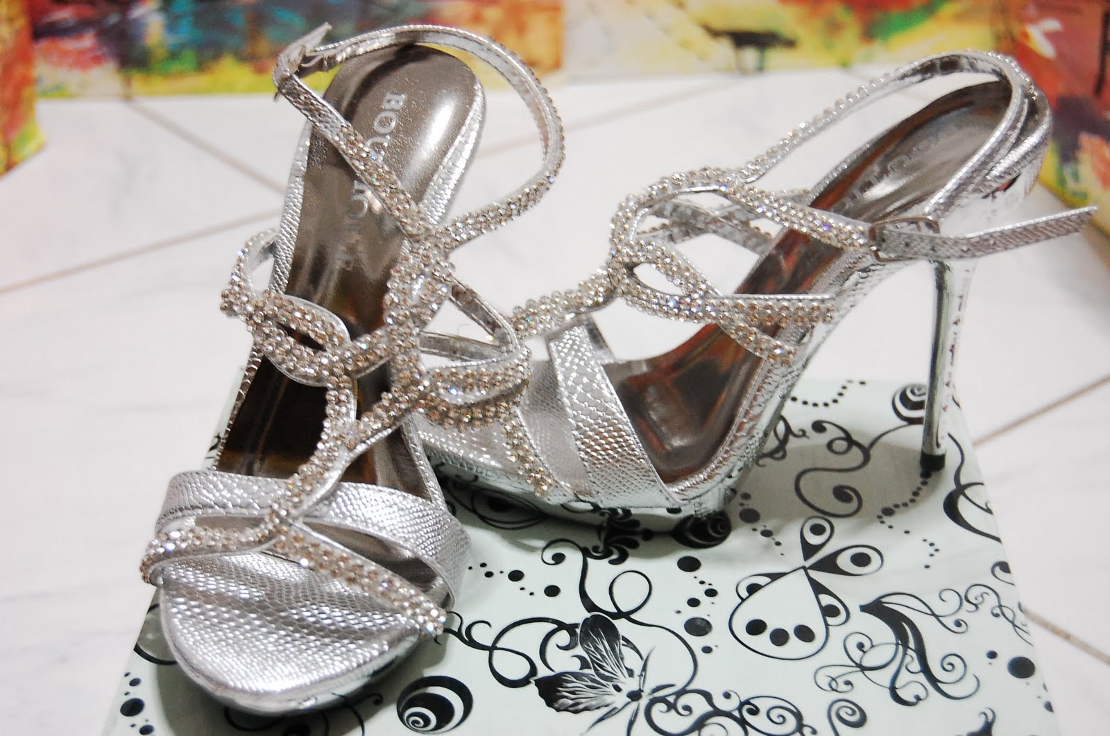 sparkly strappy heels