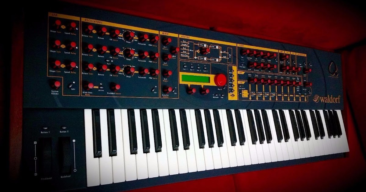 MATRIXSYNTH Waldorf Q Keyboard Synthesizer Nextel Blue with Custom Red