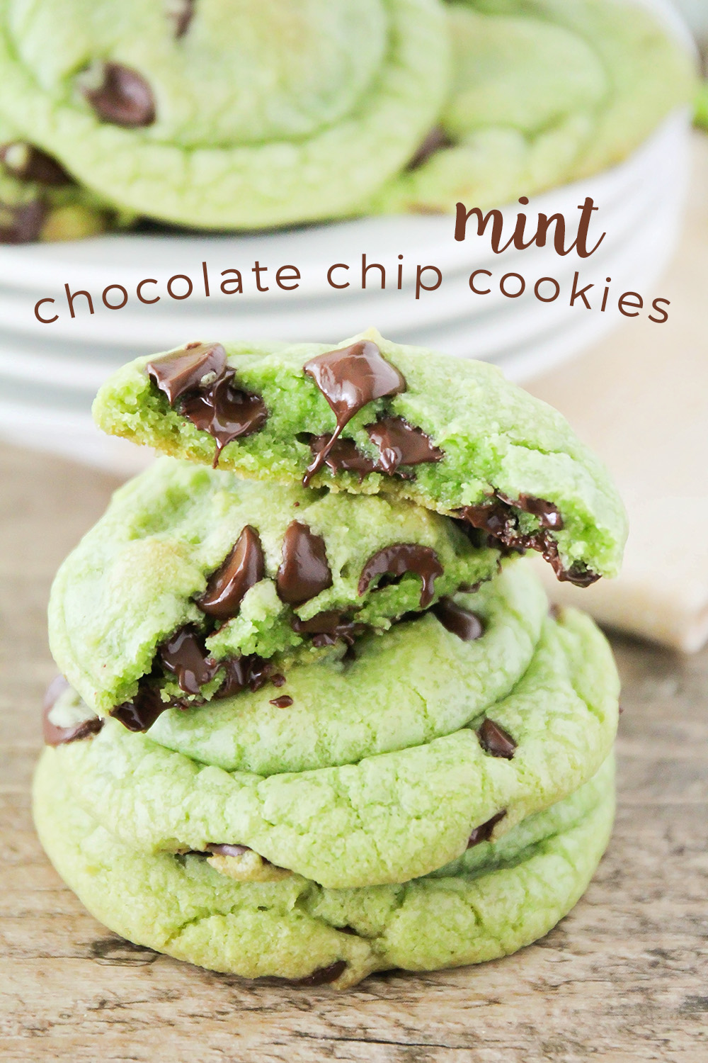 Mint Chocolate Chip Cookies - The Baker Upstairs