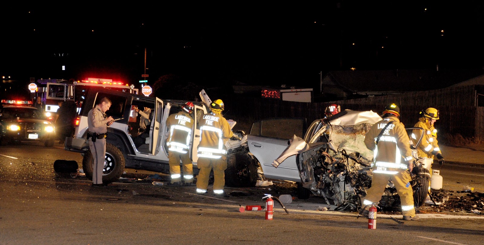 Lakeside Fire District FATAL HEADON VEHICLE ACCIDENT ON LAKE JENNINGS