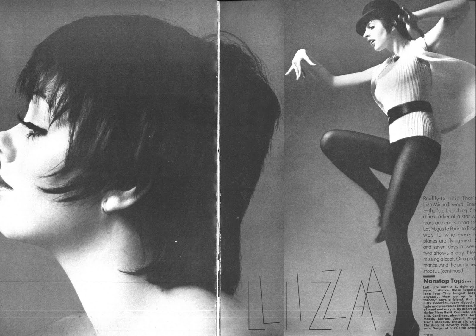 Liza Minelli in Vogue by Richard Avedon.
