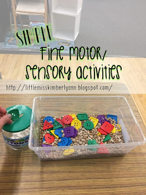 Simple fine motor/ sensory activities for special education