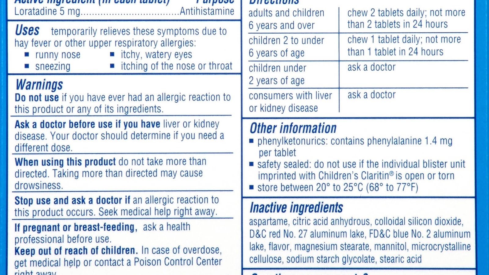 Side Effects Of Claritin In Children Effect Choices