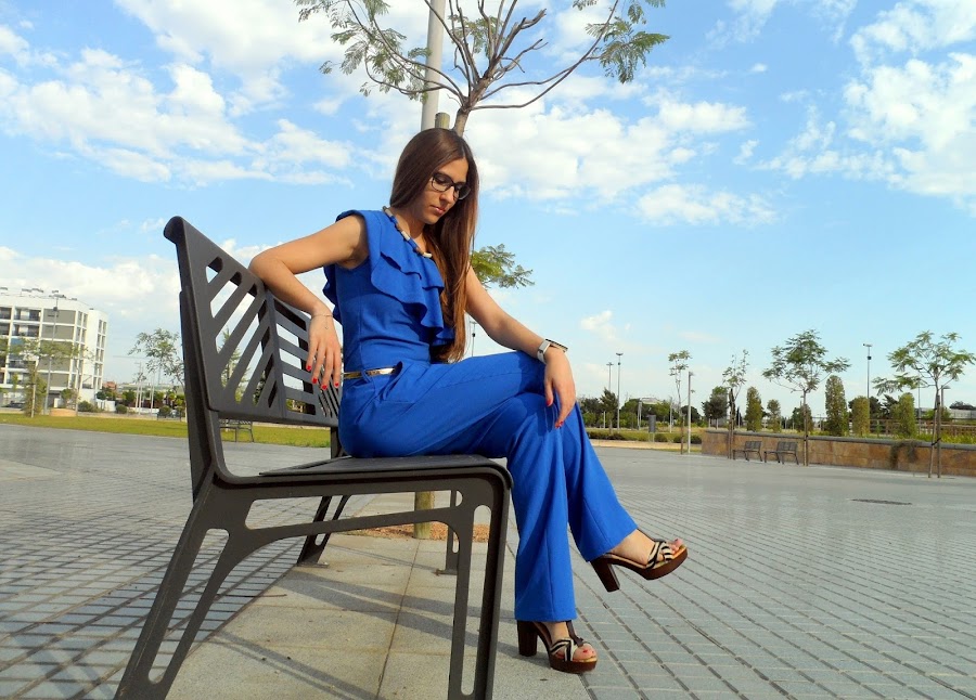 BLUE LONG JUMPSUIT