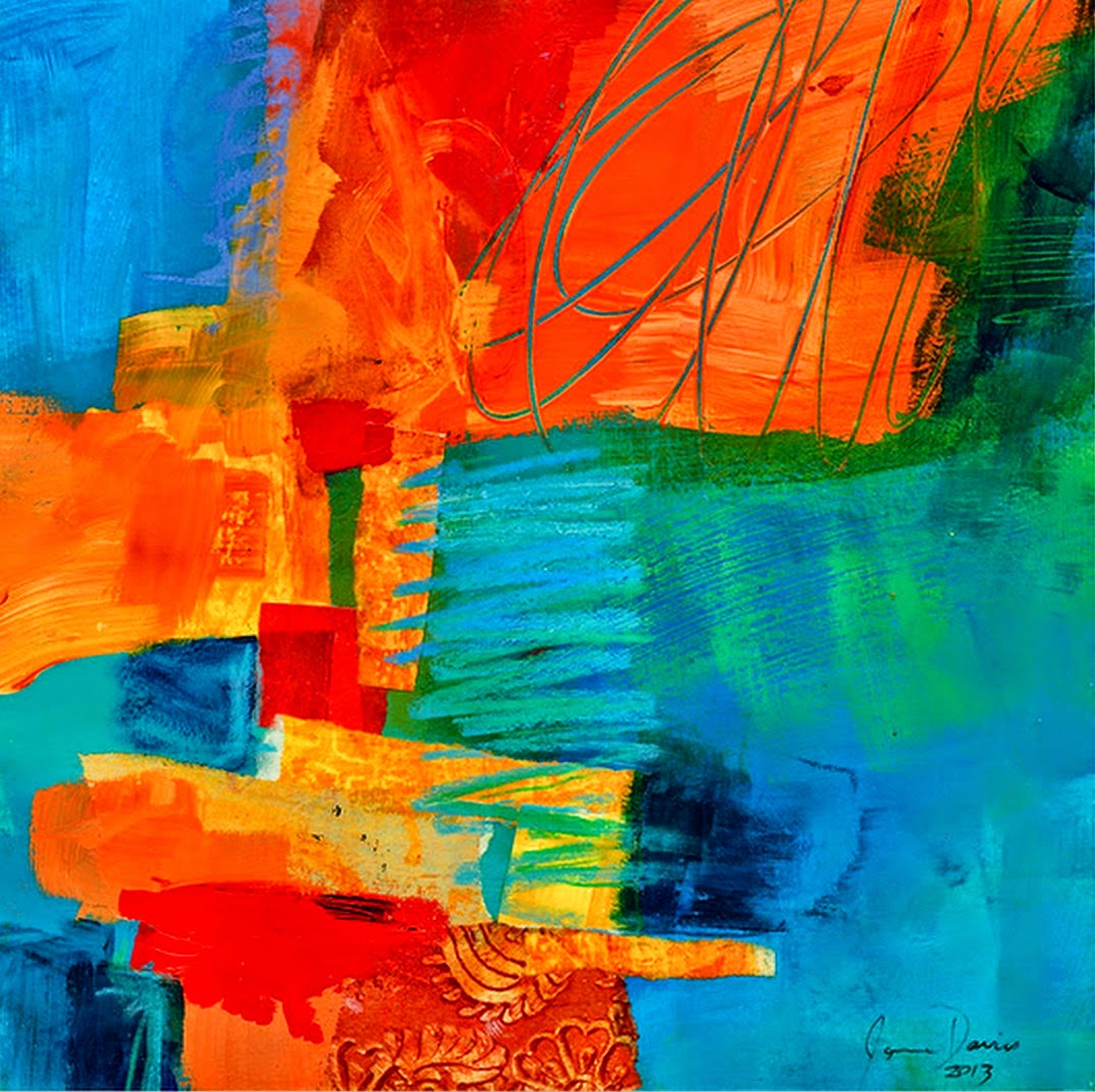 Cuadros, pinturas, oleos: Cuadros Abstractos al Óleo Muy Coloridos de Jane Davies Rupert, EE.UU