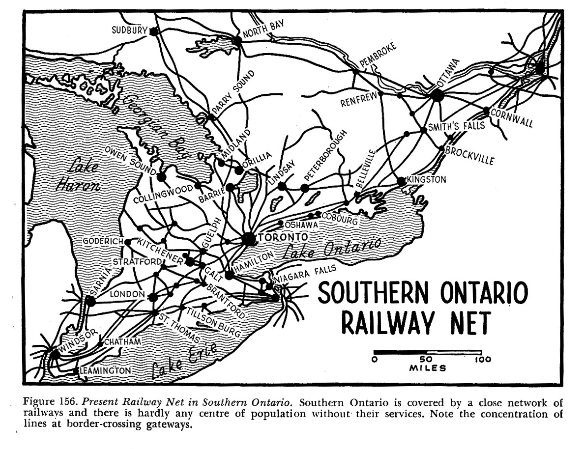 Southern Ontario Railway Map