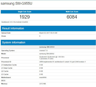 Samsung Galaxy S8 Plus (SM-G955U) with Snapdragon 835, 4GB RAM leaks on Geekbench