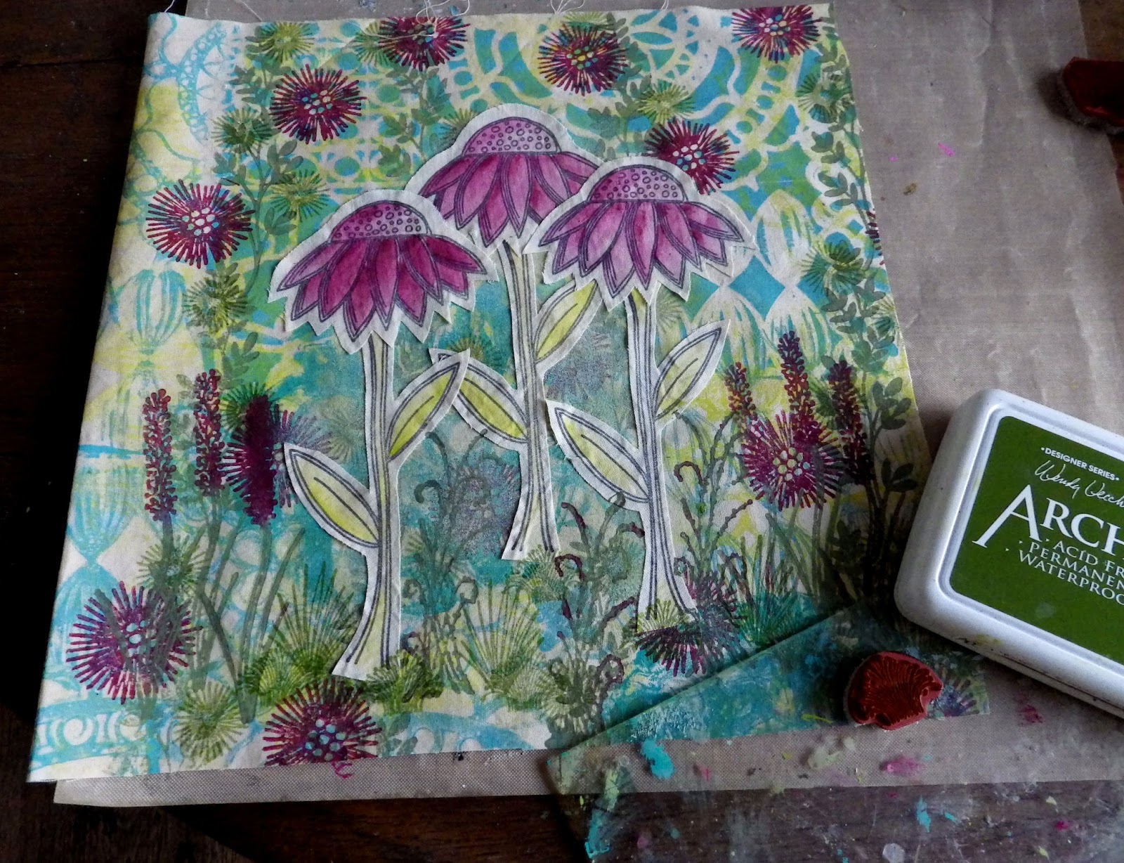 PaperArtsy 2016 9 Daisy Journal Cover {by Sue Carrington}