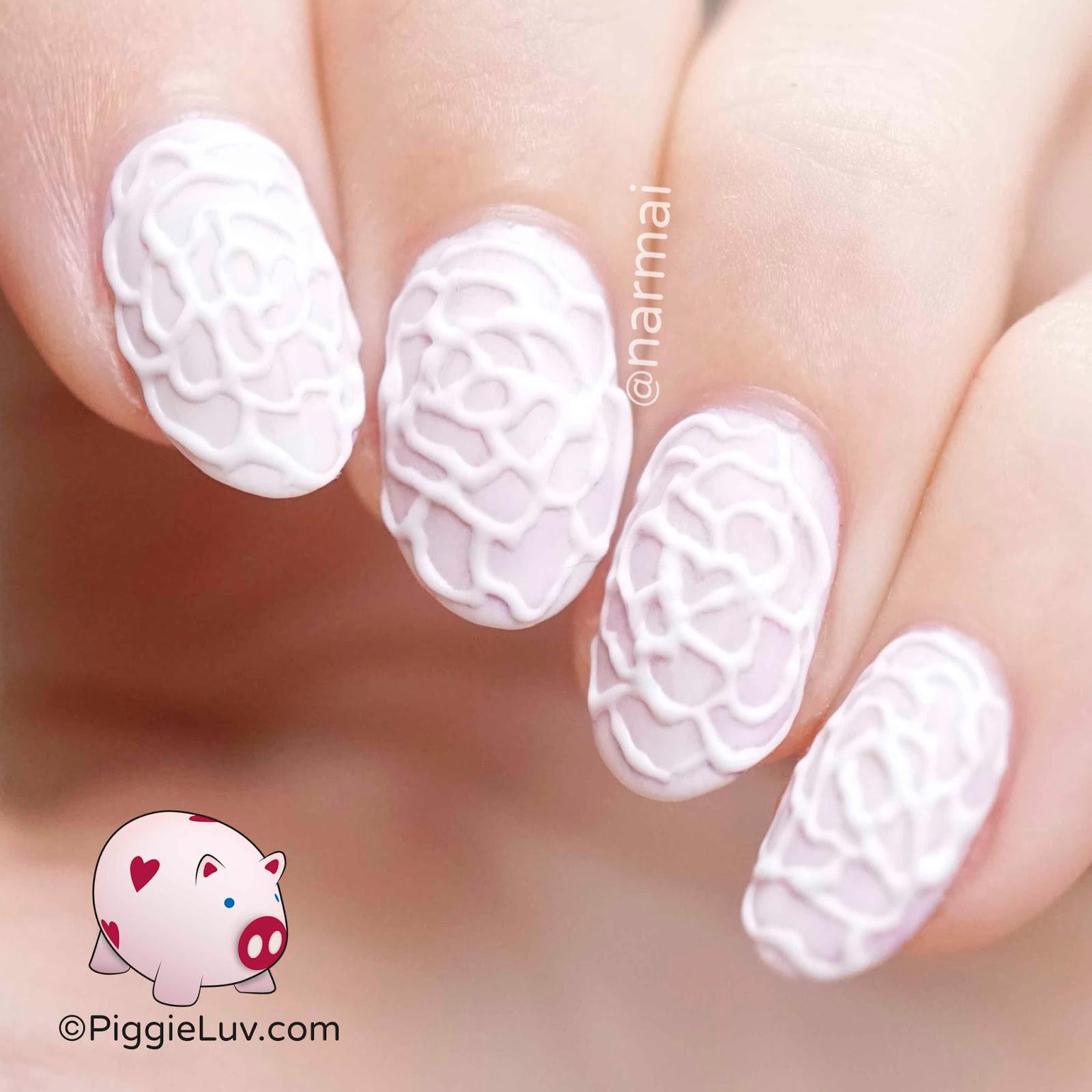 Piggieluv 3d Lace Rose Nail Art
