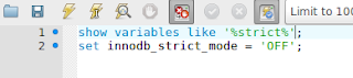 perintah MySQL untuk menon-aktifkan innodb_strict_mode perintah MySQL untuk menon-aktifkan innodb_strict_mode